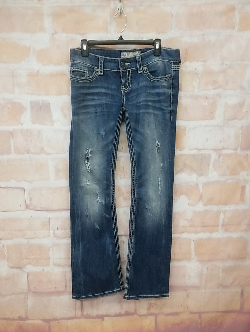 Bke Women’s Distressed Blue Jeans